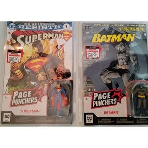 Superman & Batman DC Page Punchers w/ 3” Action Figure & Comic Gift Set